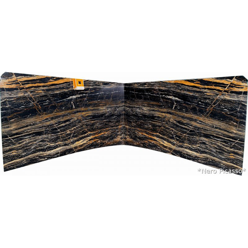 Nero Picasso marble slabs showcasing elegant design and superior quality for premium interior applications