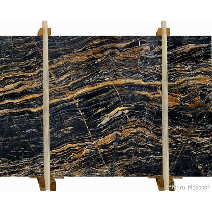 Nero Picasso marble slabs showcasing elegant design and superior quality for premium interior applications