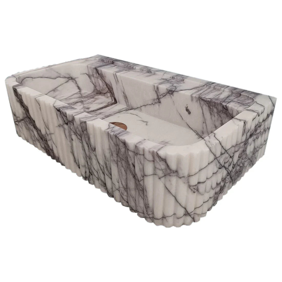 Elegant marble sink showcasing smooth texture and refined craftsmanship, perfect for modern bathroom design
