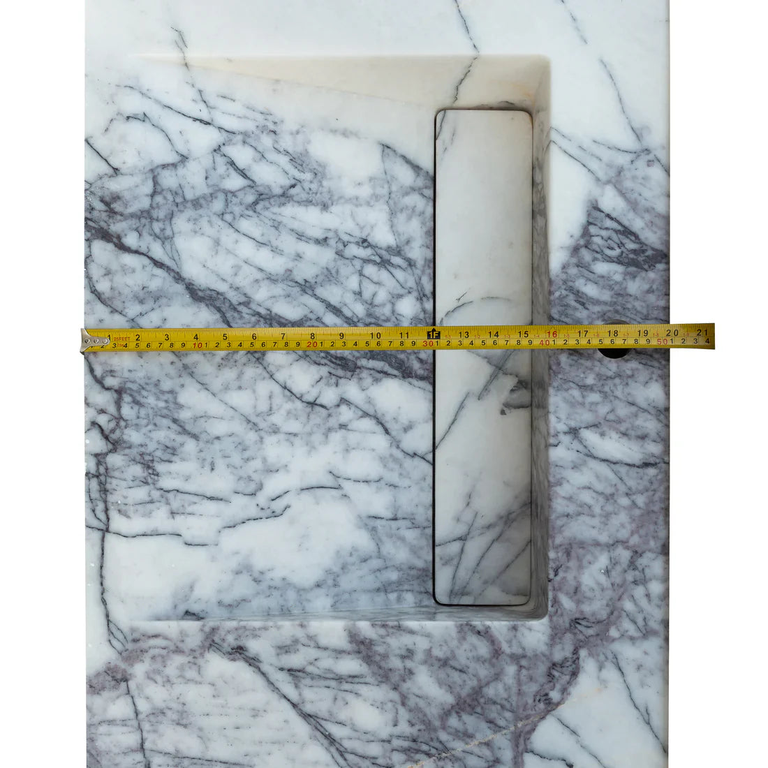 New York Marble Wall-mount Bathroom Sink with Drain Cap (W)20" (W)40" (H)8".