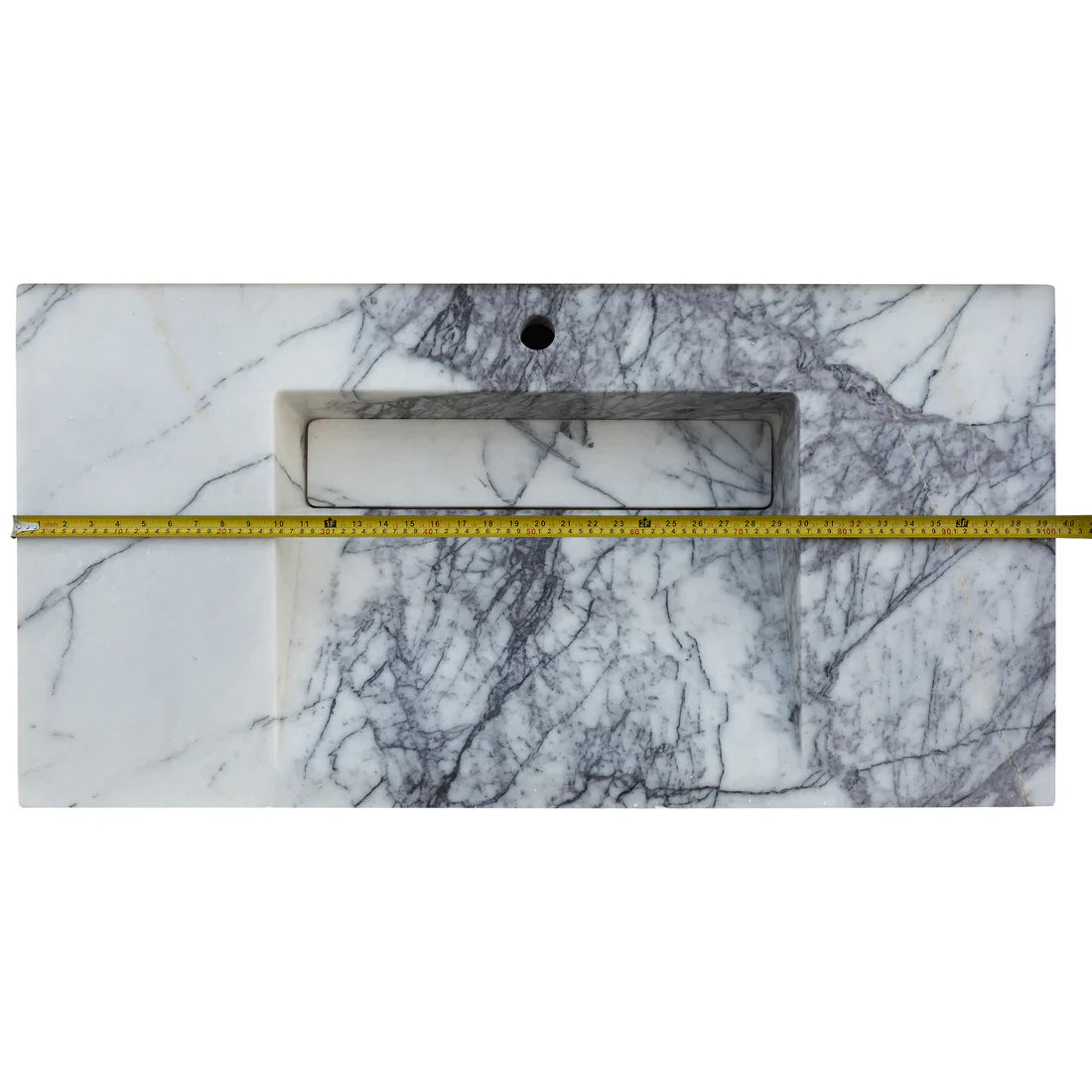 New York Marble Wall-mount Bathroom Sink with Drain Cap (W)20" (W)40" (H)8".