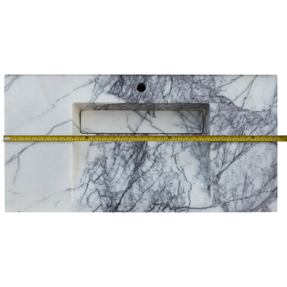 New York Marble Wall-mount Bathroom Sink with Drain Cap (W)20" (W)40" (H)8".