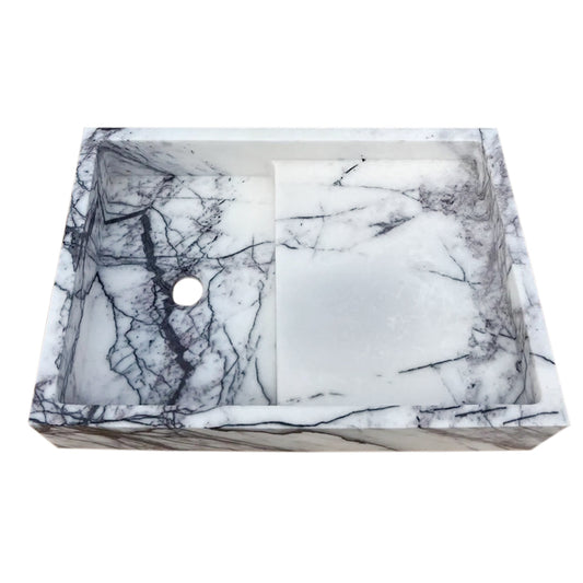Marble wall-mount sink featuring elegant design and durable craftsmanship for modern bathrooms.