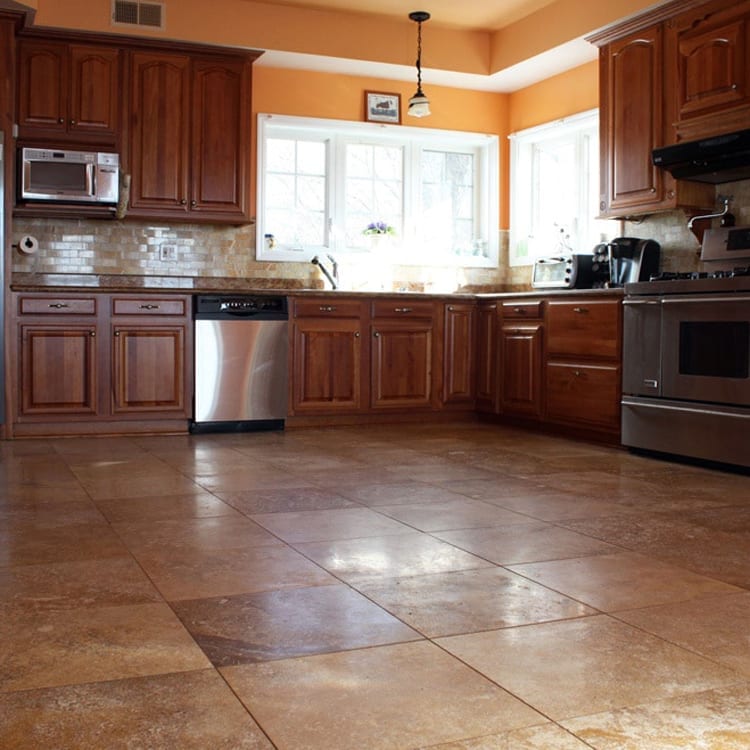 Oasis Gold Travertine Honed and Filled Floor and Wall Tile - Livfloors Collection.