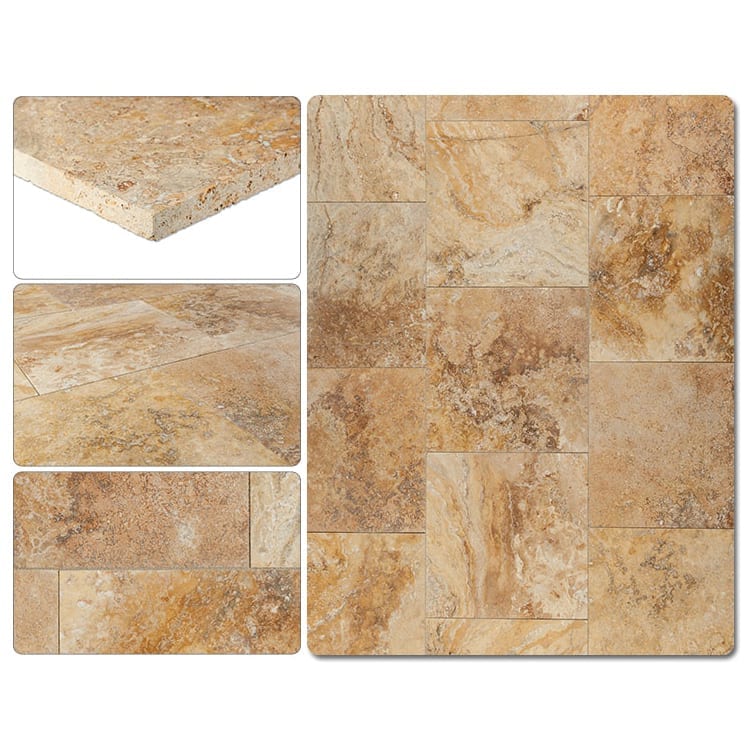 Oasis Gold Travertine Honed and Filled Floor and Wall Tile - Livfloors Collection.