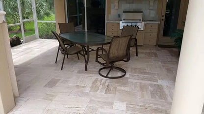 Elegant travertine flooring showcasing sophisticated design and timeless beauty for upscale interiors.