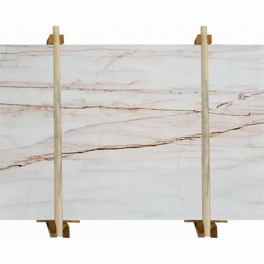 Rosalina Beige marble slabs showcasing elegant natural stone textures for premium interior design applications