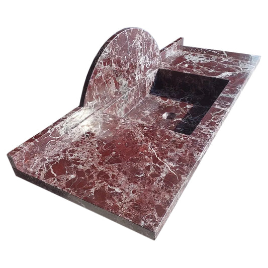 Elegant Rosso Levanto wall-mount sink designed for modern bathrooms with durable marble and space-saving features