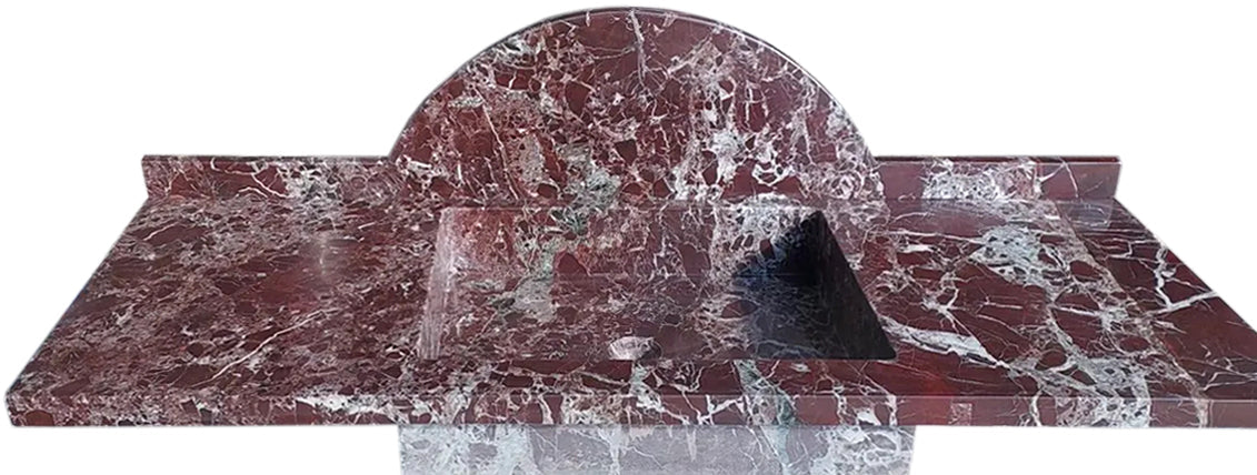 Elegant Rosso Levanto wall-mount sink designed for modern bathrooms with durable marble and space-saving features