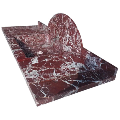 Elegant Rosso Levanto wall-mount sink designed for modern bathrooms with durable marble and space-saving features
