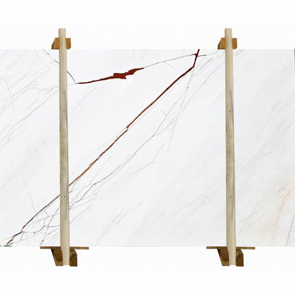 Elegant Rosso Venato and White Marble combination showcasing luxurious natural stone textures for sophisticated interior design.