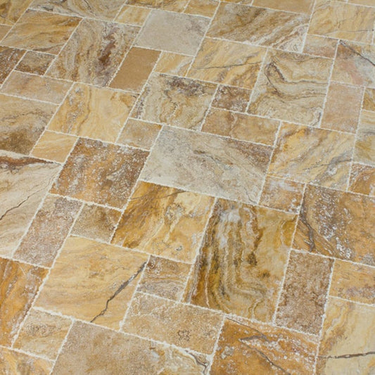 Scabos Antique Pattern Brushed, Chiseled, and Partially Filled - Full Truckload.