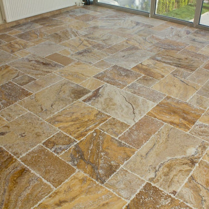 Scabos Antique Pattern Brushed, Chiseled, and Partially Filled - Full Truckload.