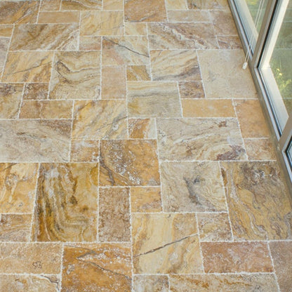Scabos Antique Pattern Brushed, Chiseled, and Partially Filled - Full Truckload.