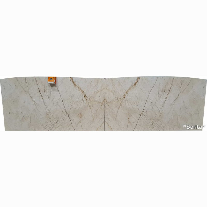 Sofita Beige Bookmatching Marble Slabs Polished - Livfloors Collection.
