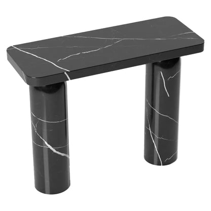 Toros Black Marble Designer Round Legs Console Polished.
