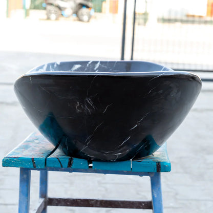 Elegant black marble surface showcasing luxurious and sophisticated interior design elements