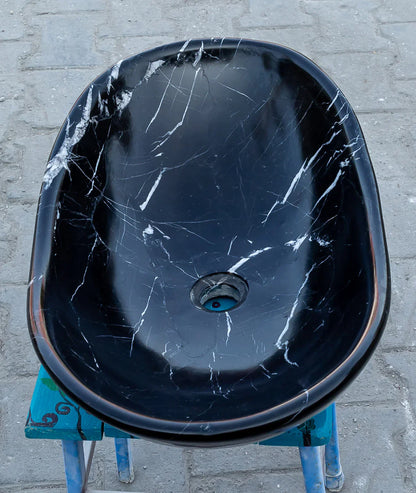 Elegant black marble surface showcasing luxurious and sophisticated interior design elements