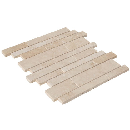 Elegant travertine mosaic tiles crafted to enhance architectural aesthetics and durable interior design.