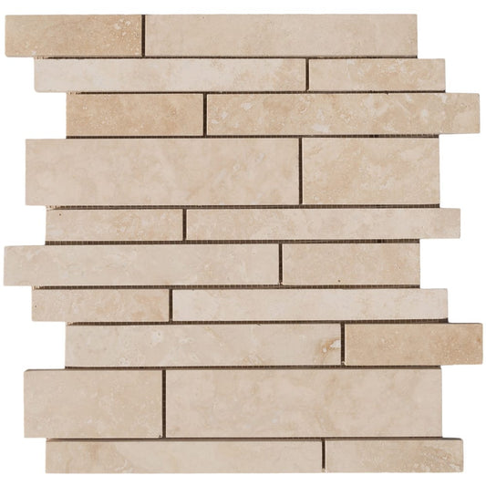 Elegant travertine mosaic tiles crafted to enhance architectural aesthetics and durable interior design.