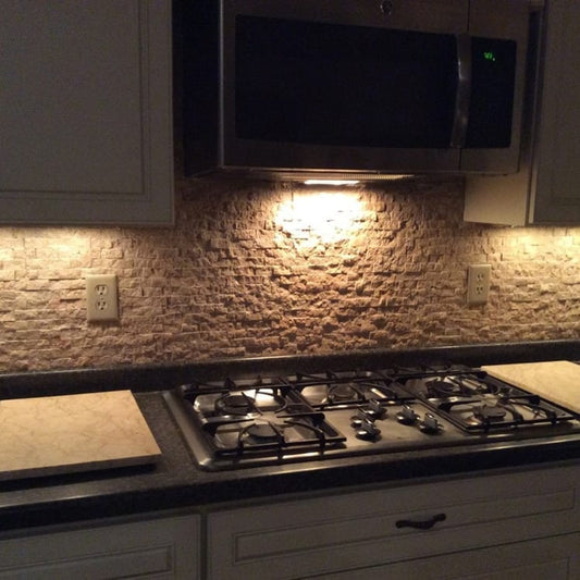 Natural Travertine stone in rich Noce Brown finish, ideal for elegant flooring and wall applications