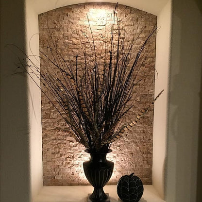 Natural Travertine stone in rich Noce Brown finish, ideal for elegant flooring and wall applications