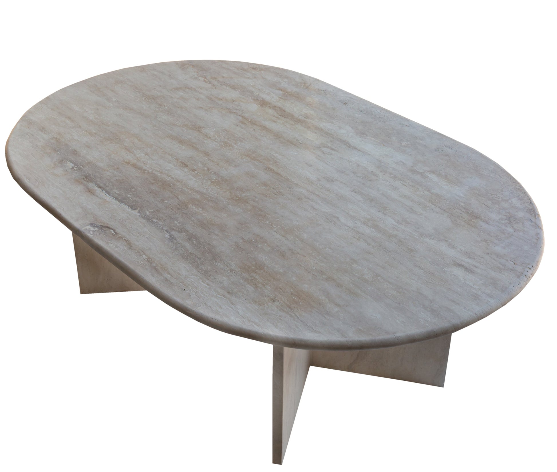 Elegant travertine coffee table showcasing natural stone texture ideal for sophisticated living room decor