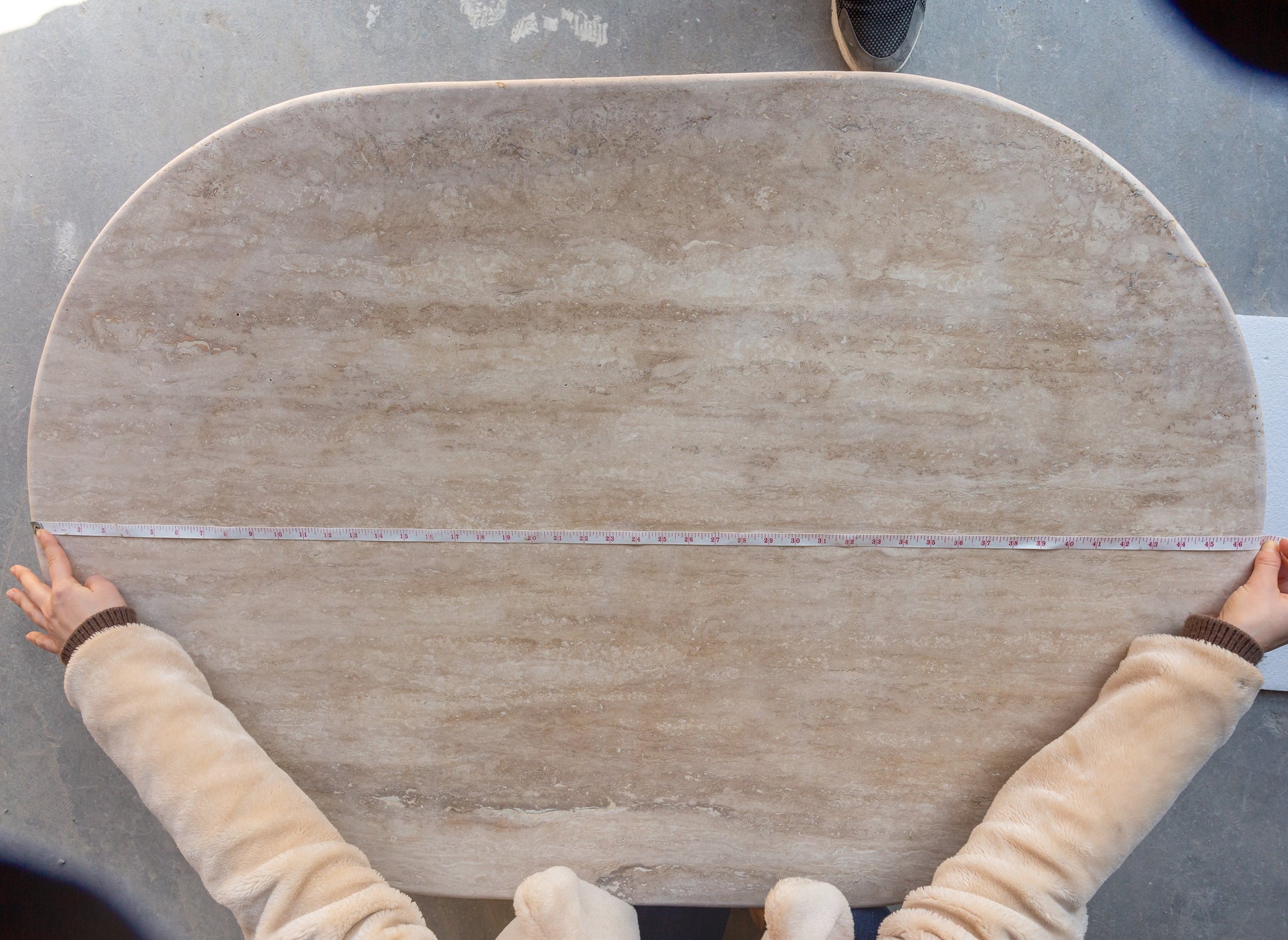 Elegant travertine coffee table showcasing natural stone texture ideal for sophisticated living room decor