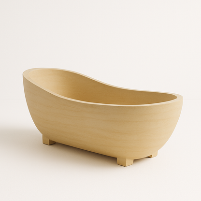 Elegant travertine bathtub showcasing refined craftsmanship in natural stone for sophisticated bathroom design.