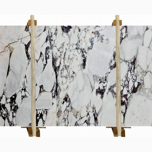 Calacatta Viola polished marble surface showcasing elegant natural veining and luxurious finish for premium interiors