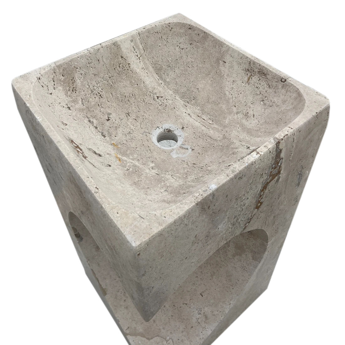 Elegant walnut and travertine combination showcasing natural textures for sophisticated interior design.