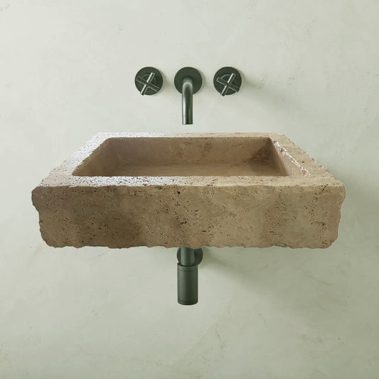 Elegant Walnut and Travertine combination for classic interior design, enhancing natural beauty and durability.