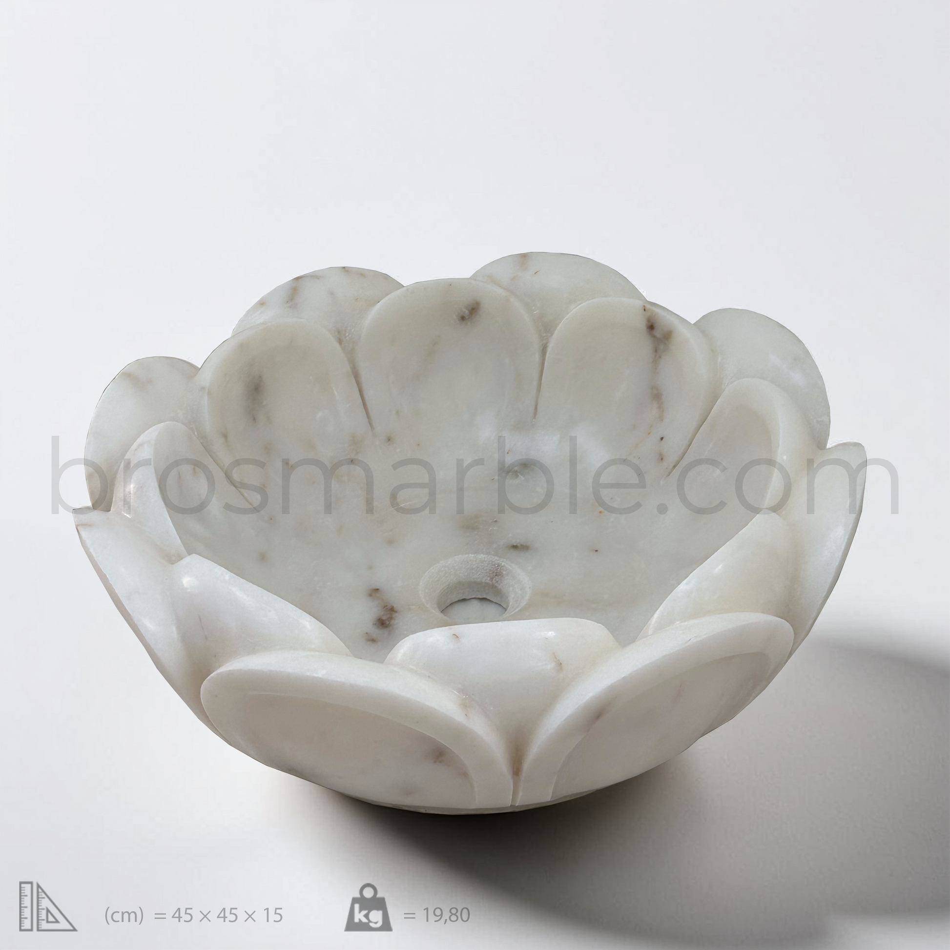 View the image of White Flower Marble Vessel Sink (BRS011) at BROSMARBLE. Premium marble sink in the Sinks category, available for $870.00.